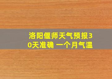 洛阳偃师天气预报30天准确 一个月气温